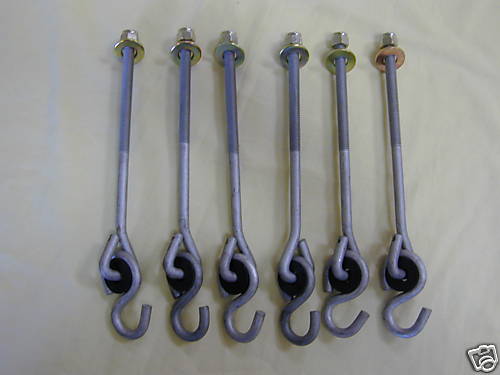 Swing Hanger - Bolt Thread -  6pc - 8" overall 6" shaft length for 4x6 beam