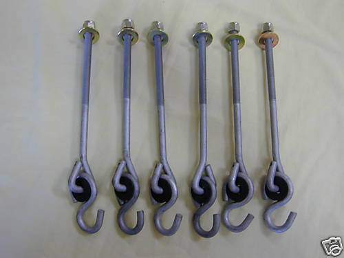 Swing Hanger - Bolt Thread -  6pc - 8" overall 6" shaft length for 4x6 beam