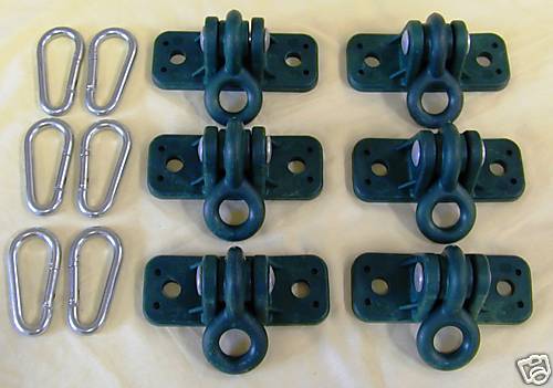 Swing Hanger -Composite - Wide 2 Hole -Set of 6 w/snap hook connectors