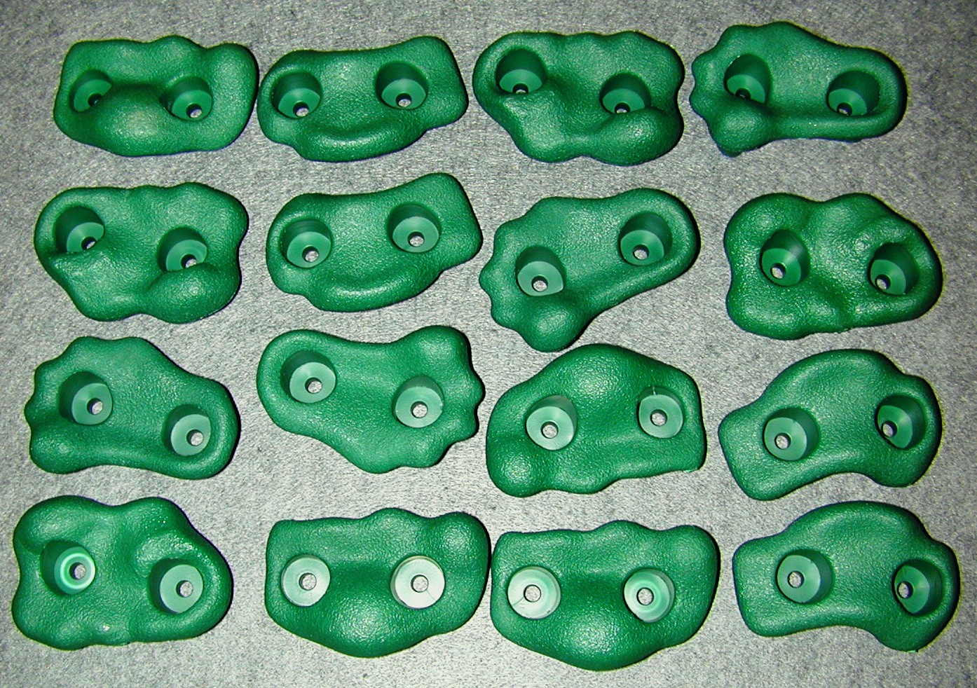 Rock Wall Climbing Holds-Green (16 per set)